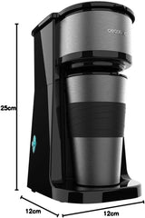 Espressor Cecotec Coffee 66 Drop & Go cu carafă termică, 700 W, capacitate 420 ml, cioc etanș, filtru permanent sau de hârtie, funcție de oprire automată, recipient cu fereastră