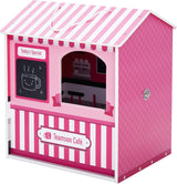Teamson Kids - Casă de păpuși Dreamland City Café 30 cm - Roz/Alb/Negru