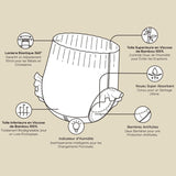 Scutece-chiloți ECO BOOM pentru bebeluși din bambus – Mărimea 6 (20 kg), Scutece de tip „pull-up” pe bază de plante (17 bucăți) – Calitate organică premium, fără parfum, prietenoase cu pielea și super absorbante