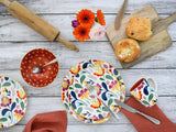 CreaTable, 17407, seria Folklore, set de veselă cu 16 piese pentru 4 persoane, serviciu combinat din gresie, potrivit pentru mașina de spălat vase și cuptorul cu microunde, producție de calitate
