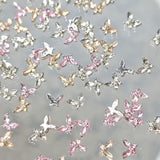 Mini fluture zirconiu unghii brelocuri Y2K alb șampanie roz stras cristal fluturi brelocuri unghii 3D fluture design unghii brelocuri fluturi unghii decorare unghii artă brelocuri accesorii unghii