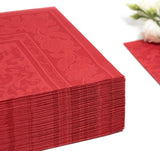 50 Șervețele Premium "ROYAL Collection" 1/4-Fold 40 Cm X 40 Cm Roșu "Ornamente" de înaltă calitate (pachet cu 2)