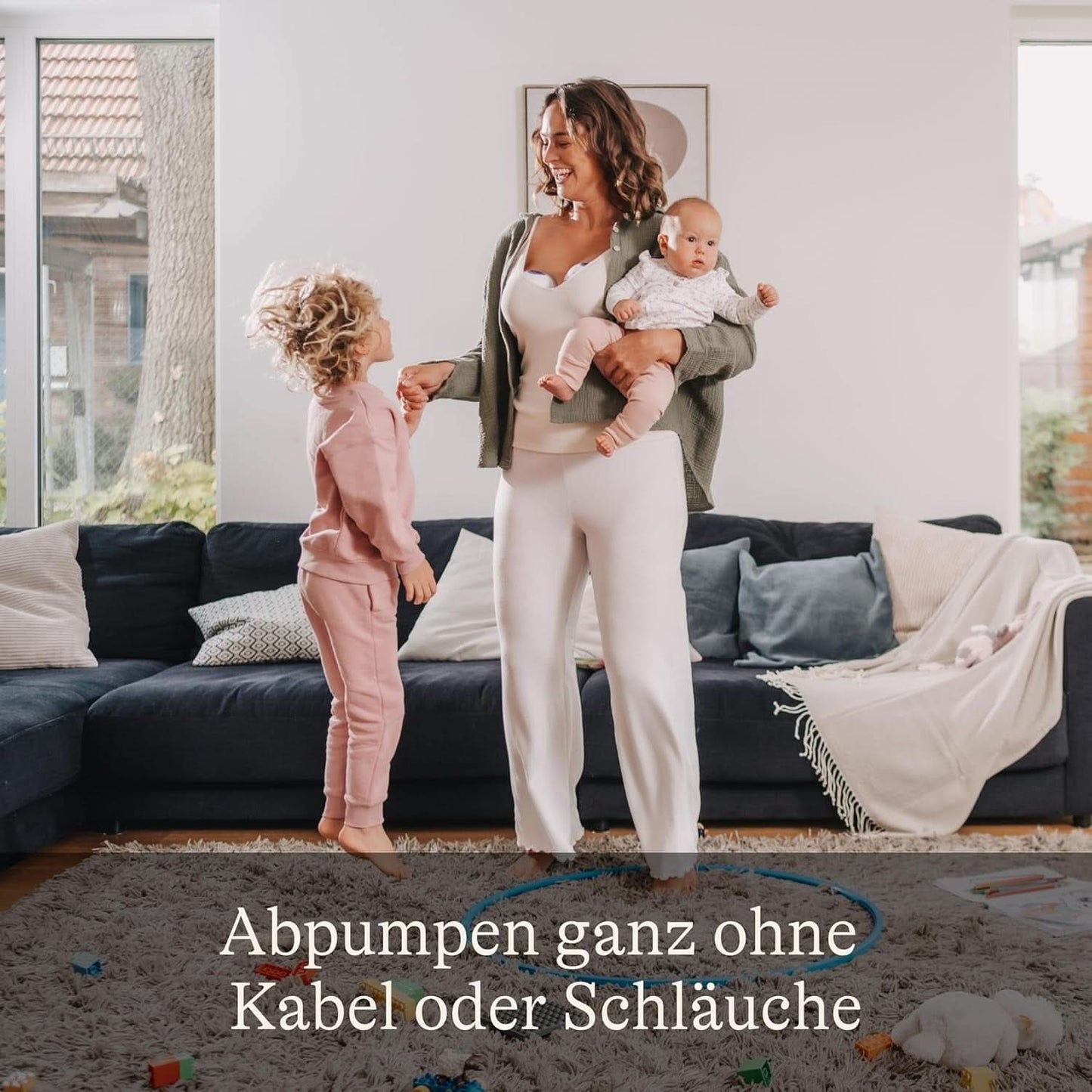 Lansinoh Tragbare Elektrische Doppelmilchpumpe – Freihändig Und Leise Abpumpen Ohne Kabel & Schläuche – Wiederaufladbarer Akku – Einfache Bedienung & Reinigung - Handsfree Accesorii Hrana si Alaptare Bebe Naty Shop