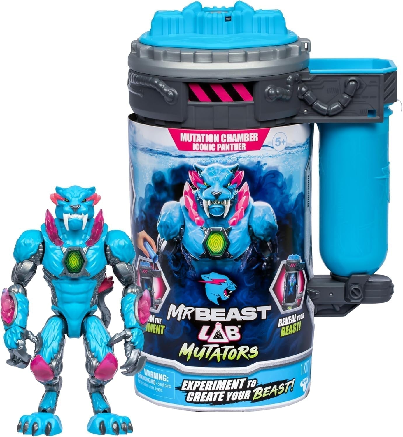Mutatori; Mutați bestia supremă. Experimentați și creați figura de acțiune Stealth Panther de la Mrbeast. 3 de colecționat, Iconic Panther, Stealth Panther, Metallic Panther Action figures Naty Shop Pantera iconică