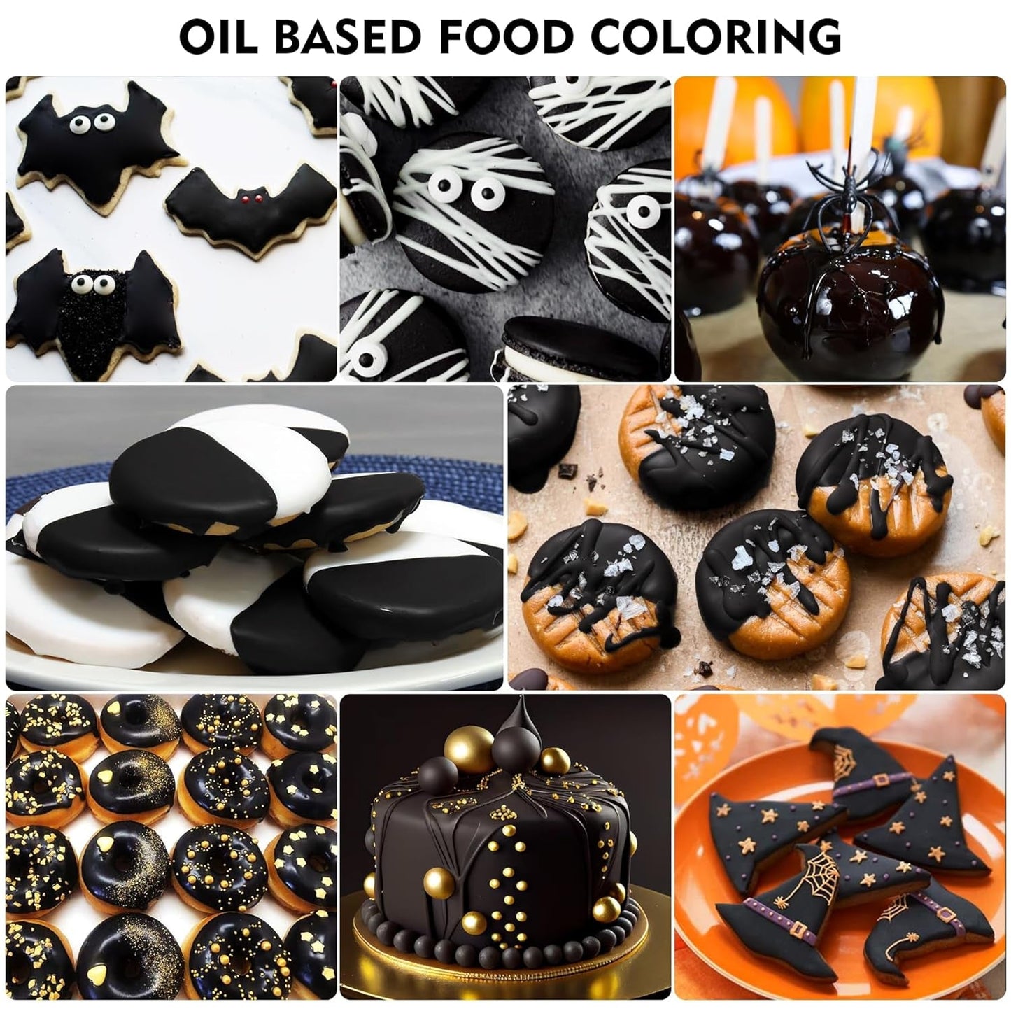 Fettlösliche Lebensmittelfarbe Für Schokolade - 60Ml Ölbasis Lebensmittelfarben Für Fondant, Torten Dekoration, Backen - Flüssige Food Coloring Für Kakaobutter, Buttercream, Kuchen (Schwarz) Naty Shop