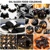 Fettlösliche Lebensmittelfarbe Für Schokolade - 60Ml Ölbasis Lebensmittelfarben Für Fondant, Torten Dekoration, Backen - Flüssige Food Coloring Für Kakaobutter, Buttercream, Kuchen (Schwarz) Naty Shop