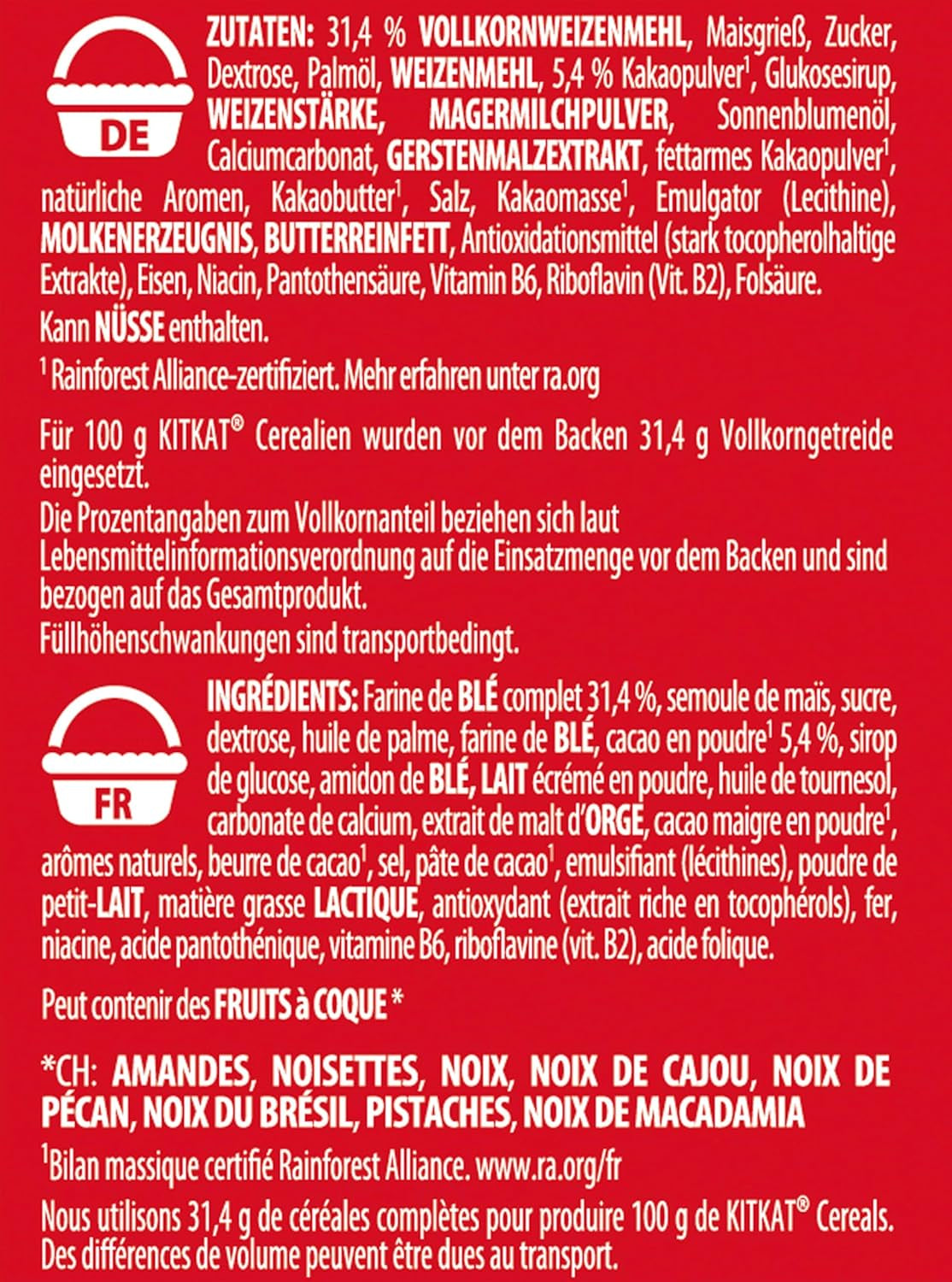 Nestlé Cereal, Knusprige Frühstücks-Cerealien Mit Der Typischen -Waffel Und Köstlicher Schokolade, 1Er Pack (1 X 330G) Cereale Naty Shop