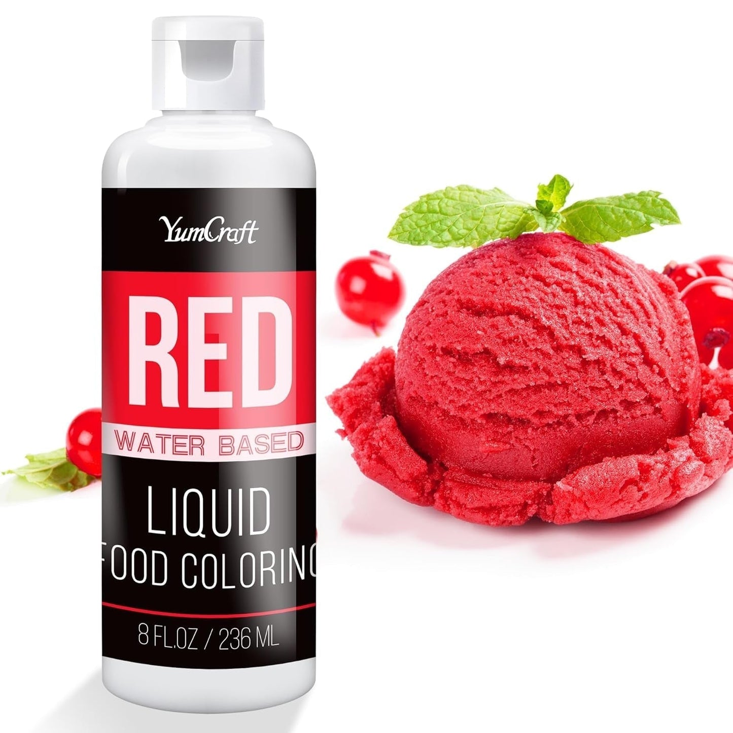 Colorant alimentar - Colorant alimentar lichid foarte concentrat pentru prăjituri, copt, ouă de Paște, băuturi - Colorant alimentar fără zahăr pentru fondant, glazură, slime, decorarea torturilor (Red Velvet, 236ml)