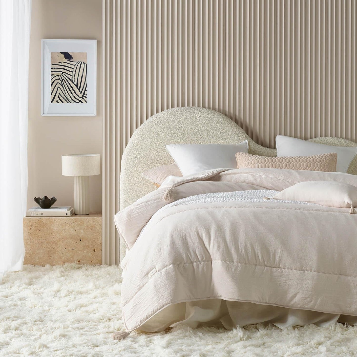 ROOM99 Noemi Cuvertură de pat elegantă în crem 170 X 210 Cm Cuvertură de pat versatilă ca cuvertură de pat sau canapea Pătură de aruncat pentru pat și canapea Stilul quilt Ideal ca cuvertură de pat Paturi si Cuverturi Besuche den ROOM99-Store
