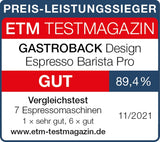 Espressor GASTROBACK cu râșniță, inclusiv ulcior de lapte, pressor și portafiltru din oțel inoxidabil - Espressor Barista cu spumator de lapte - Espressor cu 30 de setări de măcinare