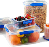 Borcan pentru depozitarea alimentelor Sistema KLIP IT | 9,67 l | borcan de depozitare stivuibil și etanș cu capac, potrivit pentru frigider/congelator | plastic fără BPA | clipsuri albastre | 1 bucată (pachet de 4) Cutii depozitare alimente Naty Shop