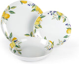 Set de veselă Excelsa Lemon, 18 piese, porțelan, alb/lămâie