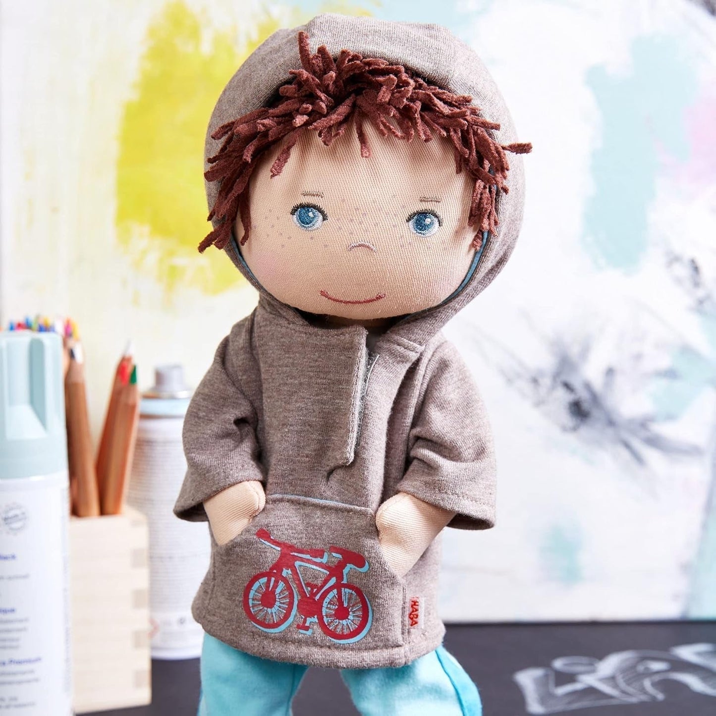 HABA 306528 - Păpușă Lian - Păpușă de pluș pentru copii de la 18 luni pentru joacă și îmbrățișare din materiale moi - Dimensiune: 30 cm Papusi Naty Shop