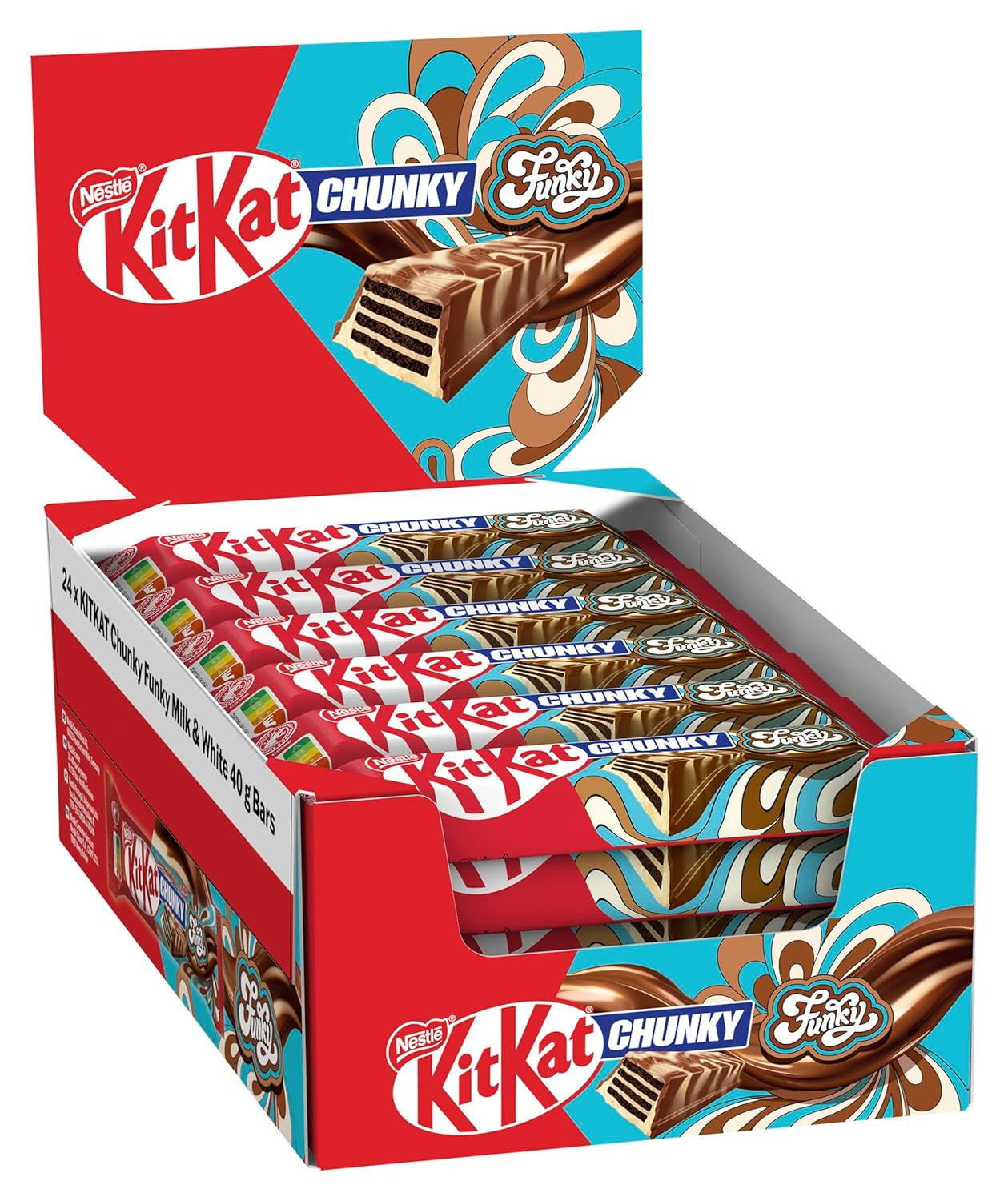 Nestlé Chunky Funky, napolitană crocantă în ciocolată cu lapte, pachet de 24 (24 x 40g)