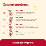 animonda Carny Adult Savory Variety (12 x 400 g), hrană umedă pentru pisici adulte, hrană umedă cu ingrediente 100% proaspete, din carne, fără cereale și fără zahăr