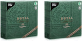50 șervețele "Colecția ROYAL" 1/4 pliere 40 Cm X 40 Cm verde închis "Ornamente"