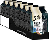 Sheba Portion Pouches Hrană umedă pentru pisici, pachet multiplu Fresh & Fine în jeleu cu ton și somon MSC, 6x6x50g - Mese sănătoase pentru pisici cu jeleu