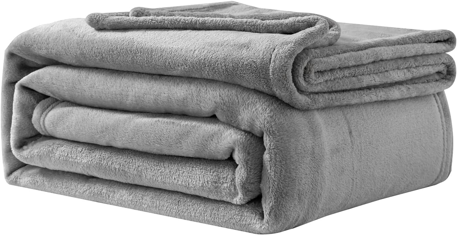 Pătură confortabilă Pătură pufoasă din fleece 130 X 150 cm Pături de pat Pătură de canapea Pături moi mari și aruncări pentru adulți Aruncări pentru canapele Cald Lavabil la mașină Negru Paturi si Cuverturi Good Nite Gri 200 X 230 Cm