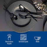 Villeroy & Boch – Set de veselă Manufacture Rock, 6 piese, Set de veselă pentru 2 persoane, Porțelan Premium, Negru