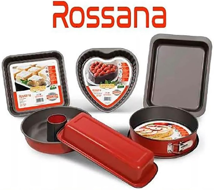 Rossana, Formă pentru budincă cu con 23 cm, acoperire antiaderentă, culoare roșu/gri, oțel inoxidabil Matrite si tavi pentru copt Naty Shop