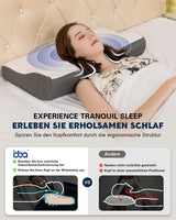 Pernă IDEA, pernă ortopedică ergonomică pentru dureri de gât, pernă din spumă de memorie pentru dormitori laterali, spate și abdominali, pernă anti sforăit pentru bărbați femei (62 * 34,5 * 12/8CM) Perne ortopedice cervicale Naty Shop