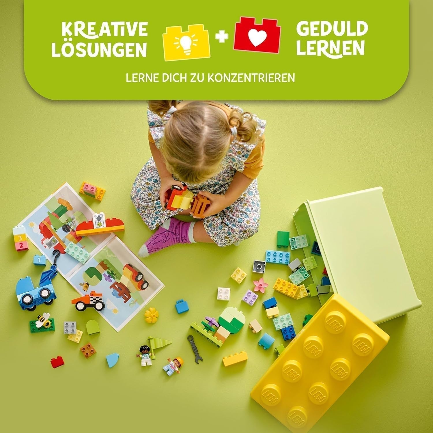 LEGO DUPLO Classic Brick Box Cars And Trucks, set de joacă cu vehicule pentru copii de la 1,5 ani, jucărie de învățare creativă, jucărie pentru mașini și set de mașini de curse 10439 Seturi de constructie Besuche den LEGO-Store