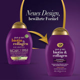 OGX Biotin & Collagen Shampoo (385 Ml), Șampon de întărire a părului pentru păr fin și subțire Duș și baie OGX