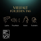 Colecția SHEBA Nature's în sos - Hrană umedă de înaltă calitate pentru pisici, varietate fină (MSC) în pliculețe porționate - 72 x 85g