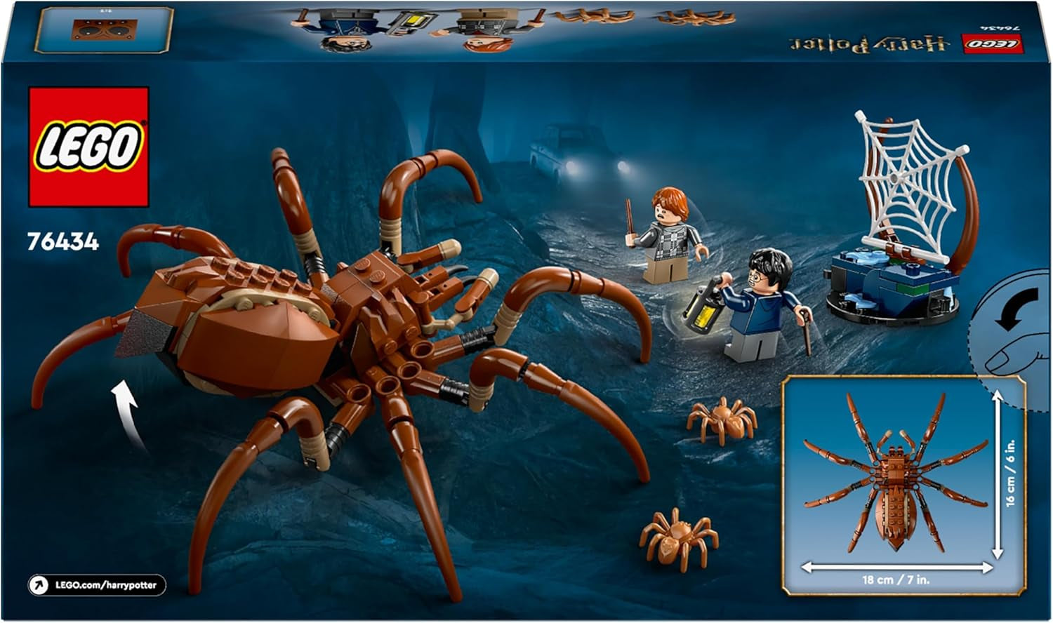 LEGO Harry Potter Aragog în Pădurea Interzisă, set de joacă fantasy cu păianjen, creatură mitică, 2 minifigurine, cadou magic pentru băieți, fete și fani cu vârsta peste 7 ani 76434 Seturi de constructie Besuche den LEGO-Store