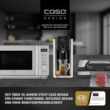 Caso Espresso Gourmet - Espressor portafiltru din oțel inoxidabil, pompă Ulka puternică de 19 bari, cu spumator de lapte, pentru cafea măcinată sau capsule de cafea ESE, pentru 2 cești, cu încălzitor de cești
