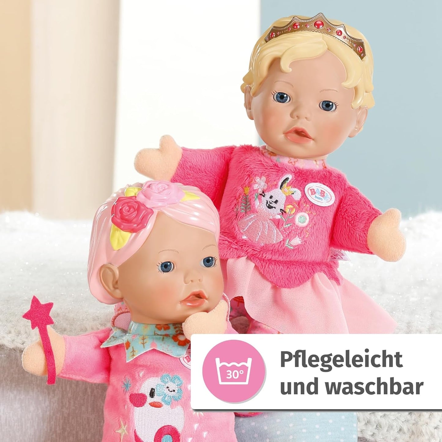 BABY born for babies Fee, păpușă cu corp moale și buzunare pentru degete în brațe, marionetă de mână înaltă de 26 cm, 834695 Zapf Creation