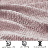 Madison Park 100% bumbac egiptean, respirabil, pătură confortabilă, tricotat premium, sezon de lux, acoperire ușoară pentru pat, canapea și canapea, pat Full/Queensize, Rose Plapumi si pilote Naty Shop
