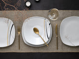 CreaTable, 24029, seria Square City Line, set de veselă din porțelan pentru 6 persoane, 12 piese, potrivit pentru mașina de spălat vase și cuptorul cu microunde, producție de calitate