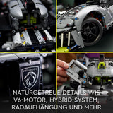 LEGO 42156 Technic Peugeot 9X8 24H Le Mans Hybrid Hypercar, mașină de curse legendară, kit model pentru adulți, scara 1:10, mașină de motorsport de colecție pentru jucători avansați Seturi de constructie Besuche den LEGO-Store