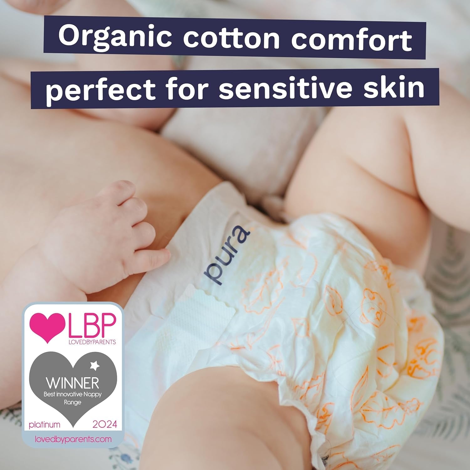 Scutece Eco Baby - Mărimea 3 (4-9 kg), 1 pachet (26 scutece), scutece ultra-moi pentru piele sensibilă, bumbac organic, protecție împotriva scurgerilor de până la 12 ore, ghid de mărimi nou