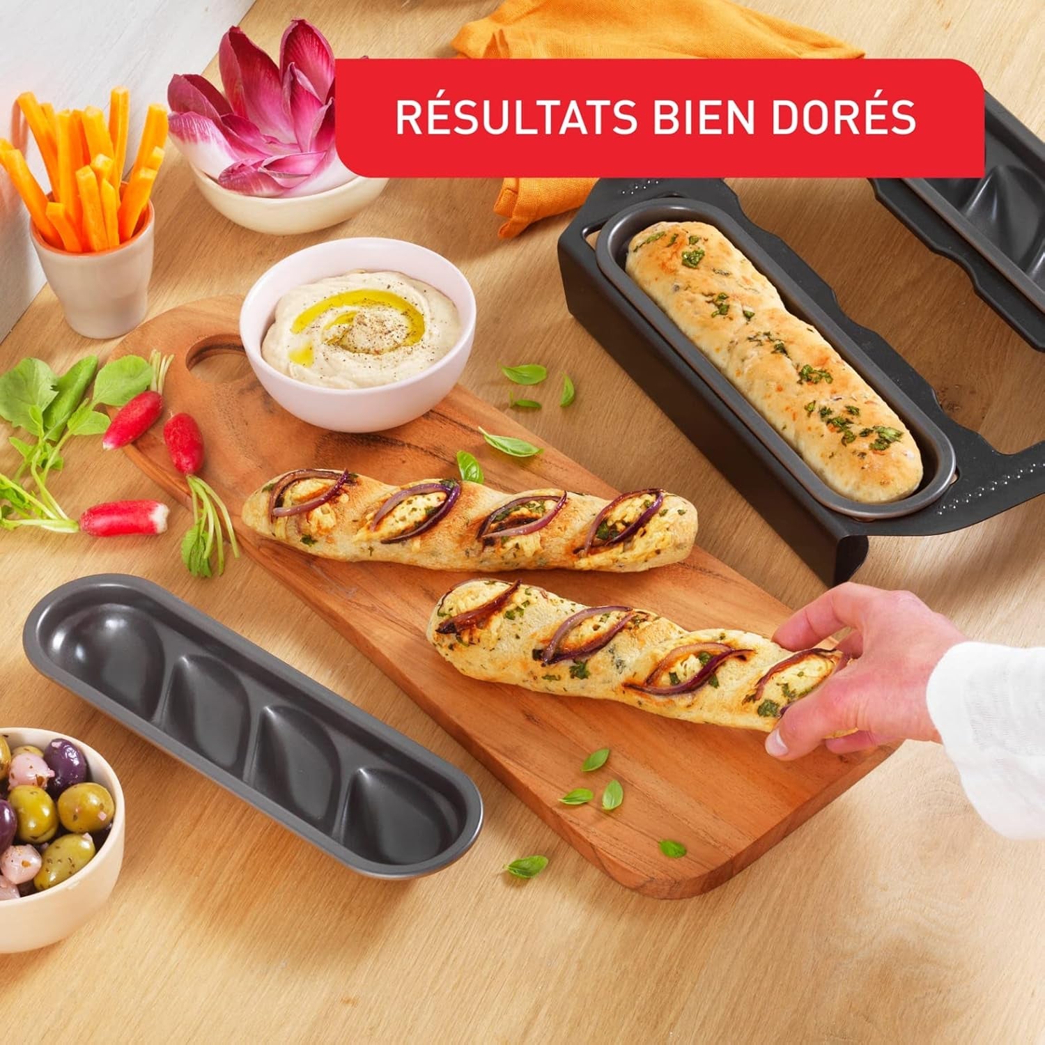 Tefal Creabake J3089304 3 Stück Brioche-Backform Antihaft-Beschichtung, Leicht Entnehmbar, Stapelbar, Einfache Aufbewahrung, Backform Matrite si tavi pentru copt Naty Shop