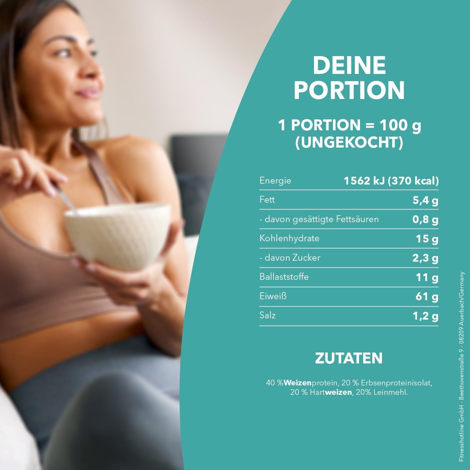 Paste proteice Best Body Nutrition 6 x 200g – Fit4Day Tagliatelle bogate în proteine – 61% proteine, conținut scăzut de carbohidrați, vegane și fără lactoză, fără soia – Proteine din mazăre de înaltă calitate – pentru diete sărace în carbohidrați