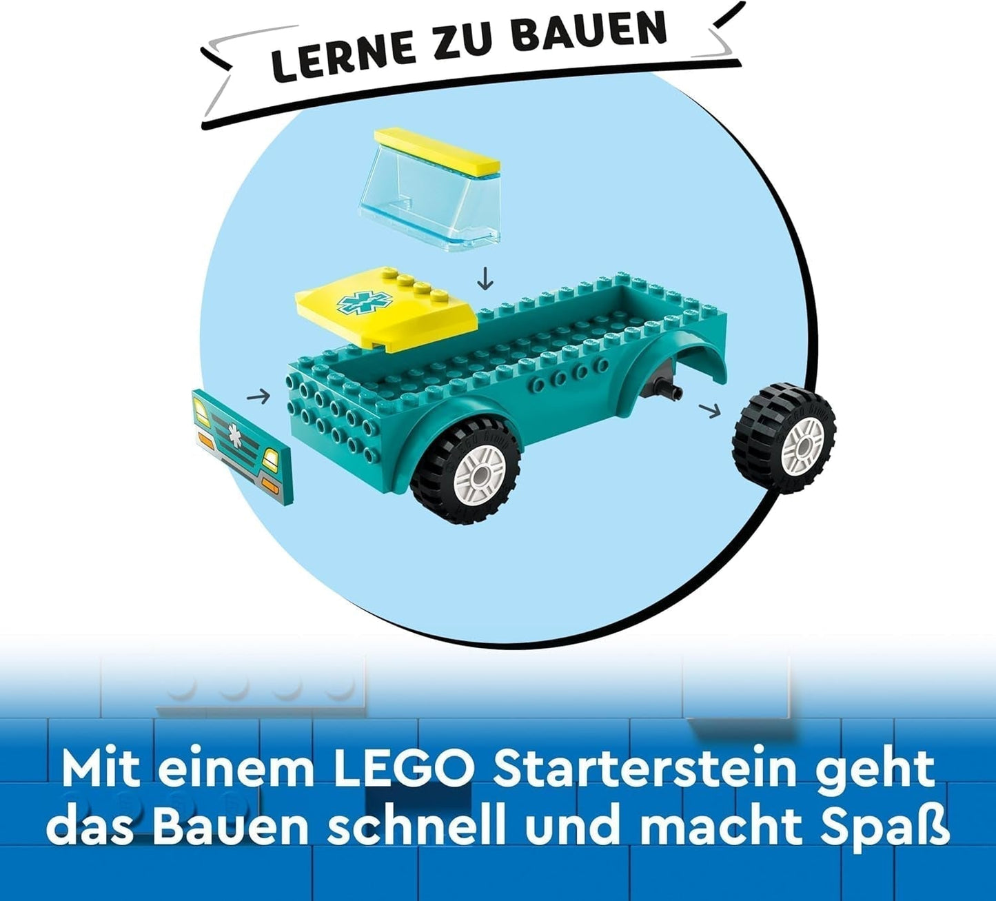 LEGO City Ambulanță și Snowboarder, Ambulanță Playset cu mașină de jucărie și 2 minifigurine, Snowboarder și Paramedic Figura, cadou imaginativ pentru băieți și fete de la 4 ani 60403 Seturi de constructie Besuche den LEGO-Store