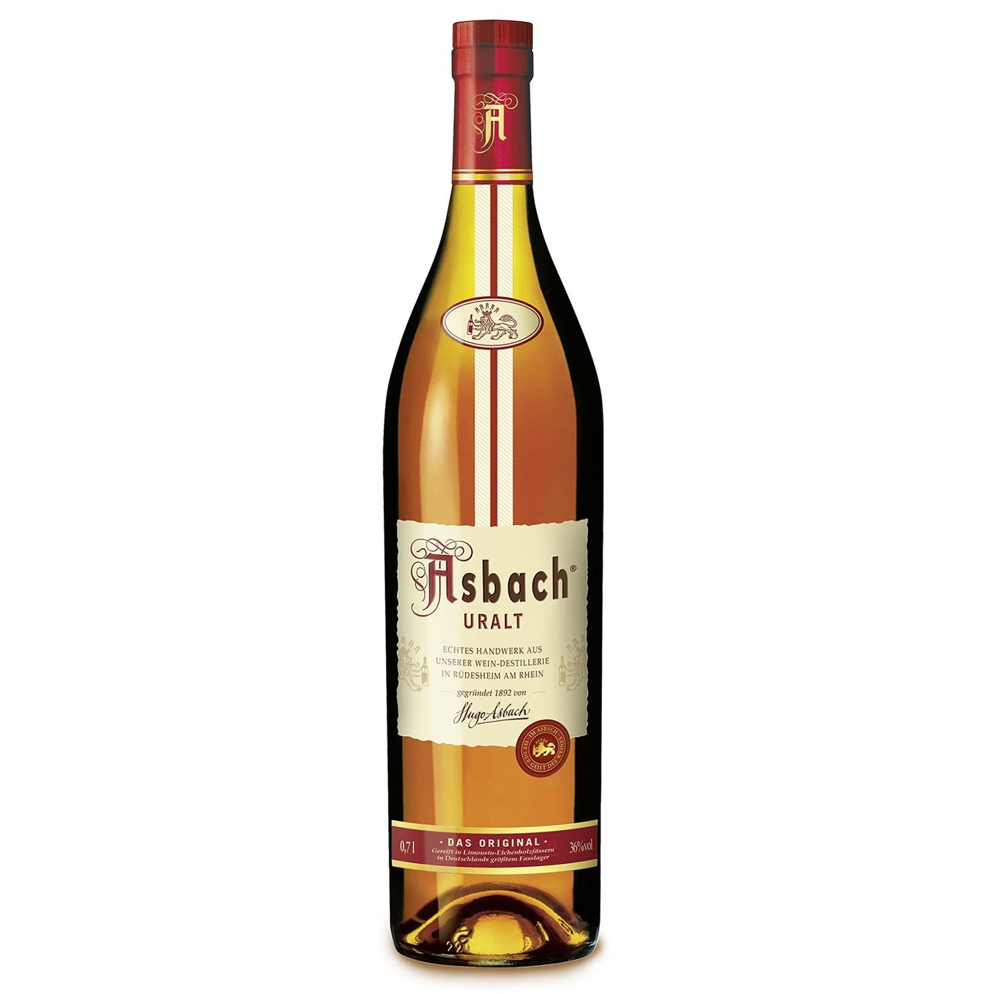 Praline RCP Asbach delicate în sticle cu crustă – 1 x 310 g – Ciocolată neagră cu umplutură Asbach