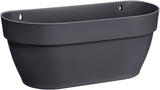 elho Vibia Campana Jardinieră de perete 35 - Jardinieră pentru balcon și utilizare în exterior - Ø 35,0 x H 14,8 cm - Negru/Antracit
