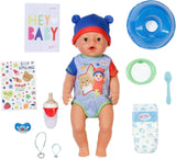 BABY Born Jonas - păpușă bebeluș 43 cm - 10 funcții, inclusiv accesorii și saltea - Funcționează complet fără baterii - Potrivit pentru copii cu vârsta de 3 ani și peste