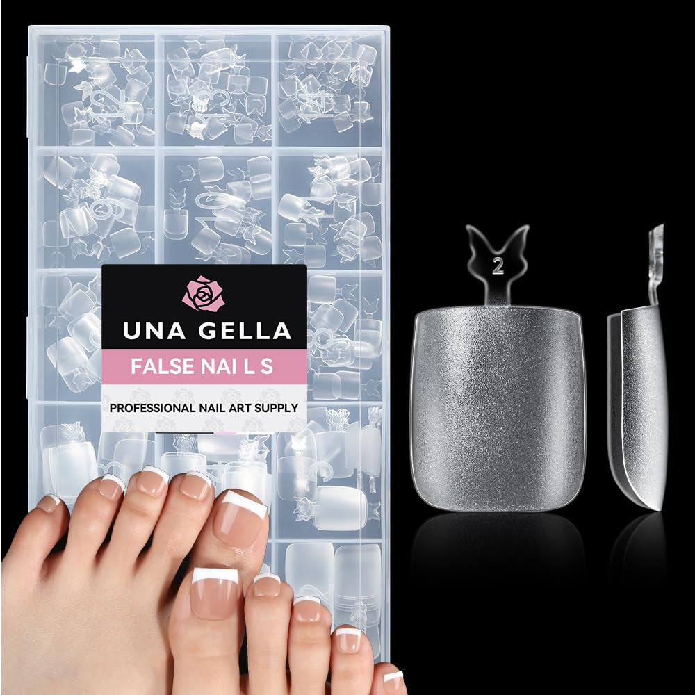 Tipuri de unghii balerină pentru unghii cu gel, 216 bucăți, 12 mărimi, tipuri de unghii cu gel moale, acoperire completă, set pentru extensii de unghii, semi-mate, DIY, artă acasă