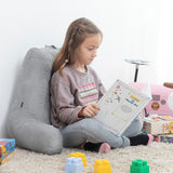 Pernă de citit InnovaGoods Huglow cu cotieră, pentru canapea, pat și covor, pernă de citit cu suport lombar și mâner de transport, ergonomică, previne disconfortul și durerea, gri