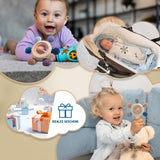 Inel de dentiție pentru bebeluși cu lanț pentru suzetă - ajutor pentru dentiție - jucărie pentru bebeluși 0-6 luni - articole esențiale pentru nou-născuți - jucărie de dentiție, fără BPA - idei de cadouri pentru sugari