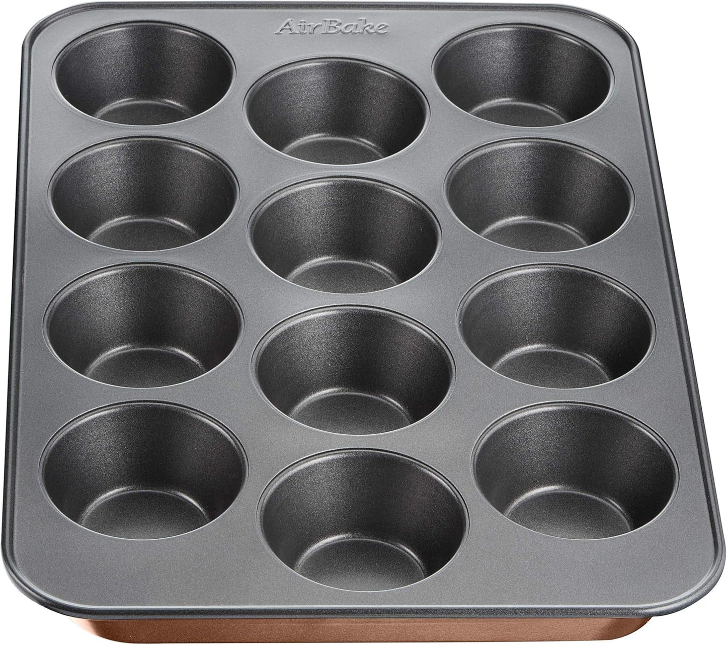 Tefal Airbake J2555014 Muffinform, Antihaftbeschichtung, Karbonstahl, Braun, 29 X 41 Cm Matrite si tavi pentru copt Naty Shop