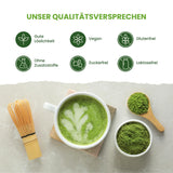 Pudră de matcha ceremonială Monte Nativo (40 g) - perfectă pentru ceai matcha, latte și smoothie - ceai verde din Japonia - calitate ceremonială, în cutie metalică - 100% pură, fără gluten, măcinată fin