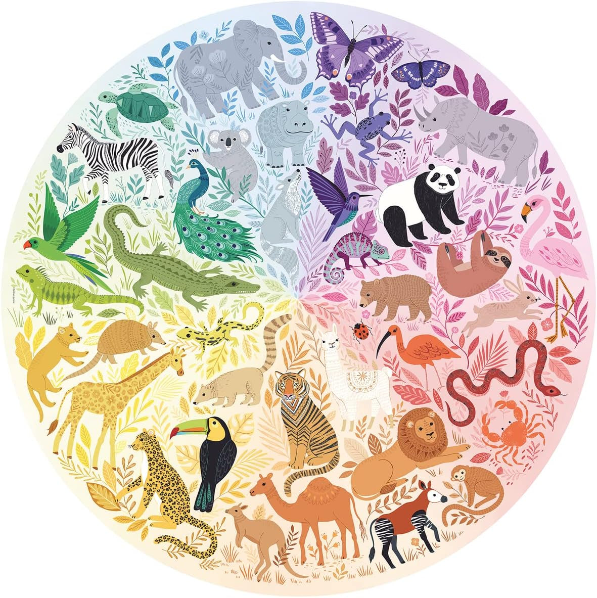 Ravensburger Puzzle 17172 Cercul de culori -Animale 500 piese Puzzle Naty Shop