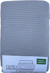 Family Bedding Pătură celulară roz pentru pat dublu, bumbac, cuvertură de pat mare, reversibilă, ușoară, termică, moale, pătură celulară tradițională, 230 X 230 cm Plapumi si pilote Naty Shop Gri Pat King (230X260Cm)