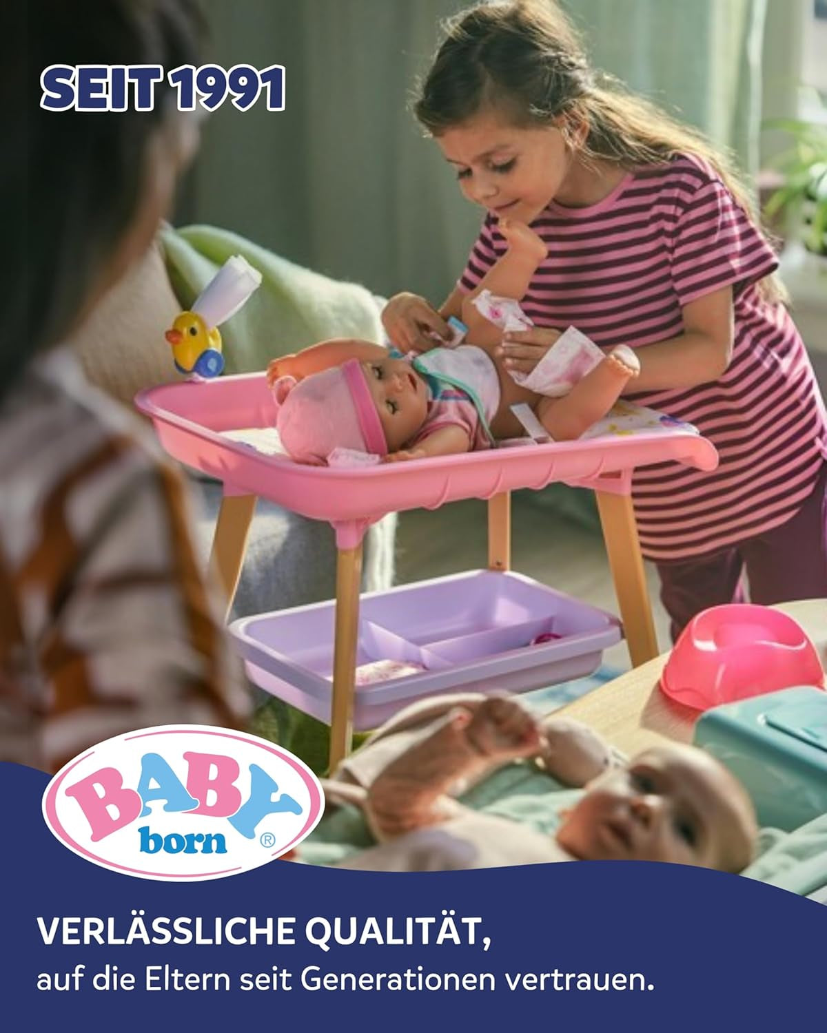 BABY Born Emma în stil junglă - Păpușă de 43 cm înălțime - 10 funcții Inclusiv accesorii și rochiță în culori unisex - Funcționează fără baterii - Potrivit pentru copii cu vârsta de 3 ani și peste Papusi Naty Shop