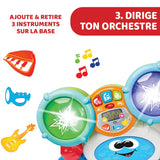 Chicco 00009820100000 Mi First set de tobe cu lumini și sunete, 3 moduri de redare instrument muzical cu baterie pentru copii, multicolor, Mare Jucarii Bebe Naty Shop